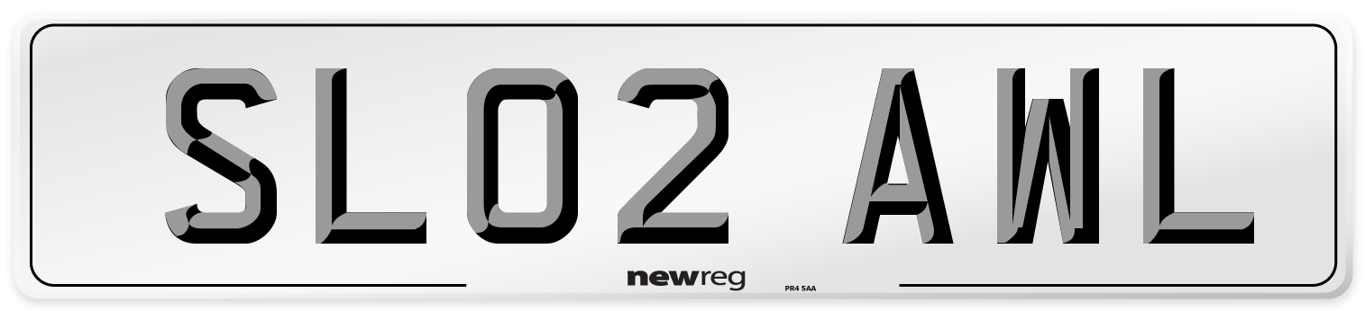 SL02 AWL Number Plate from New Reg